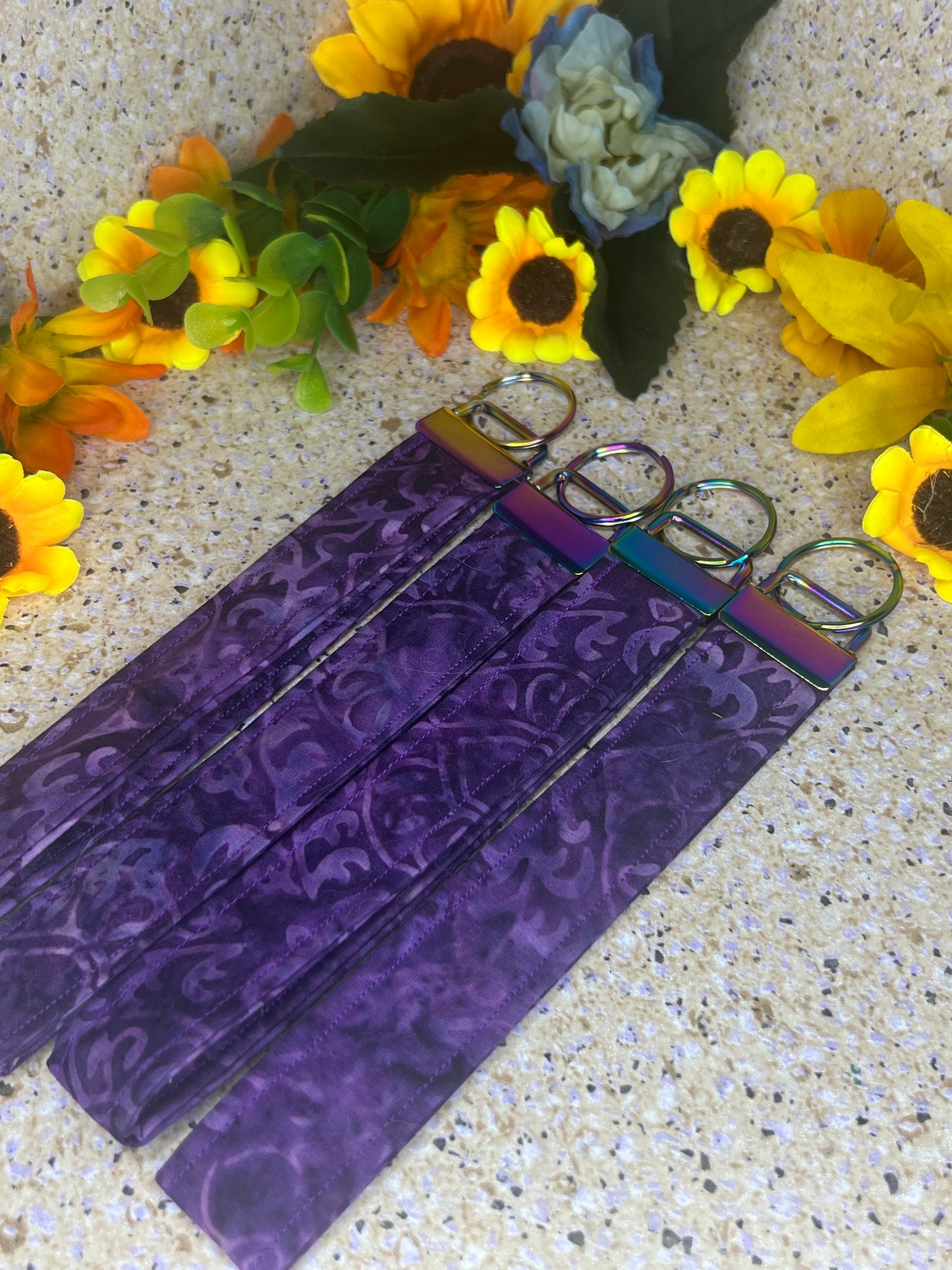 Key Fob Wristlet - Purple Swirl