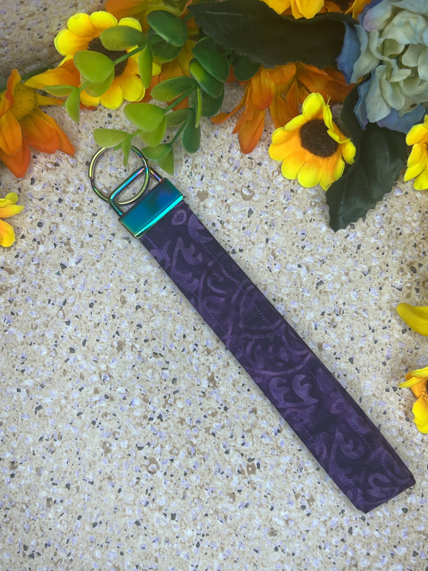 Key Fob Wristlet - Purple Swirl