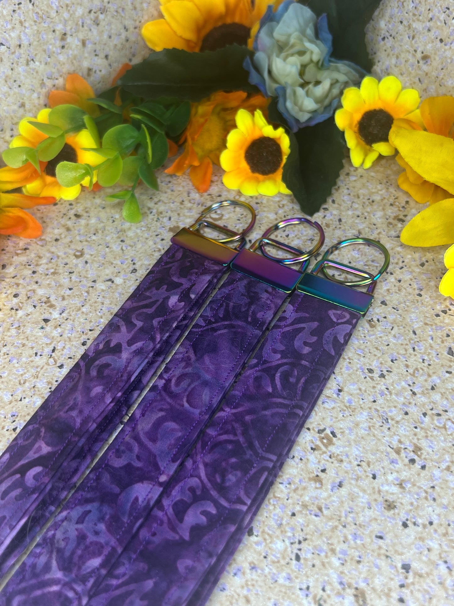 Key Fob Wristlet - Purple Swirl