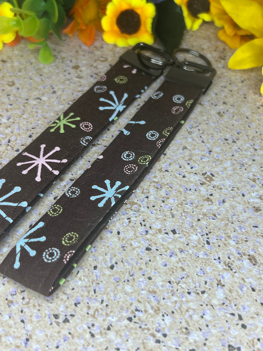 Key Fob Wristlet - Brown Starbursts