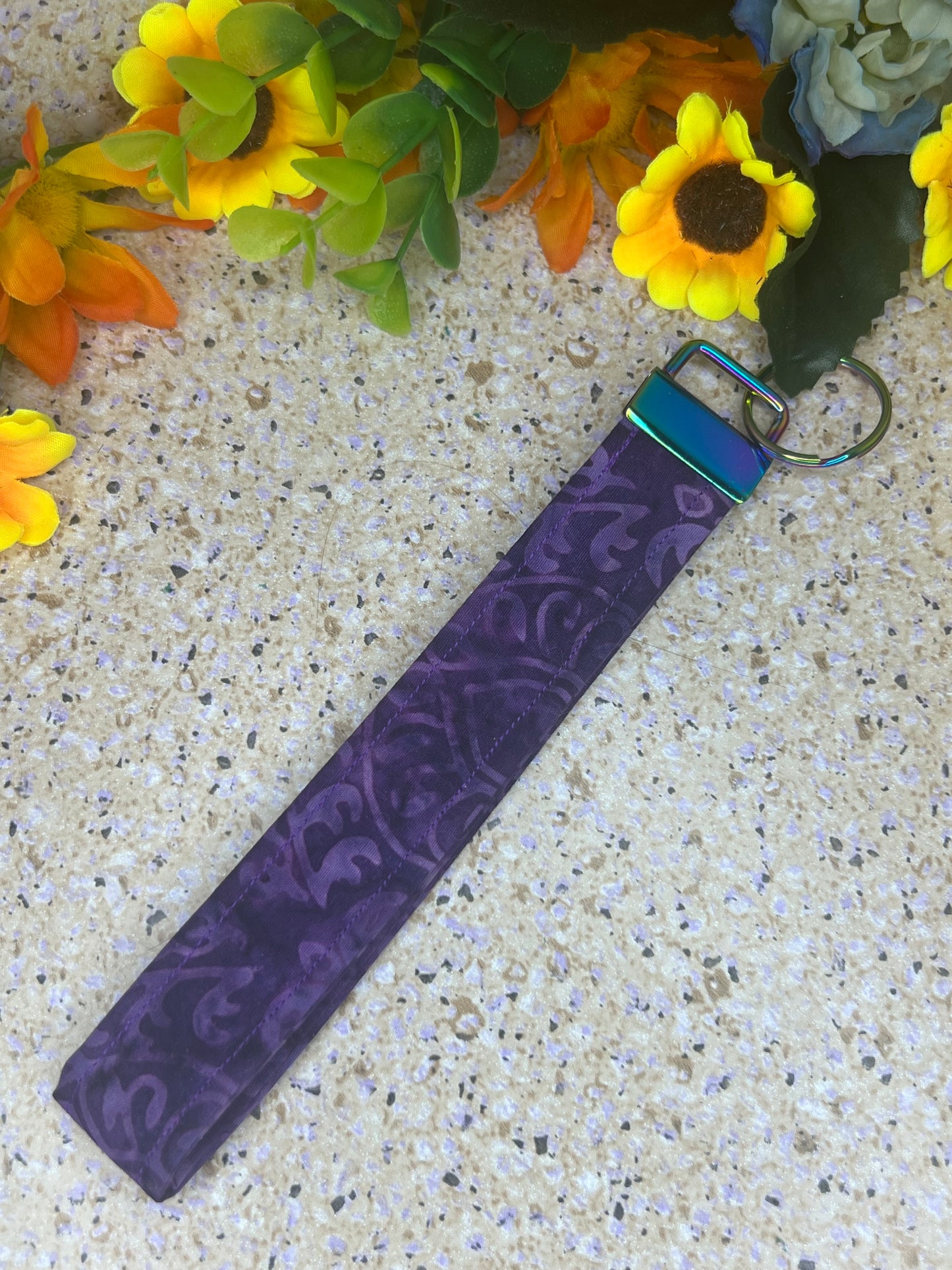 Key Fob Wristlet - Purple Swirl