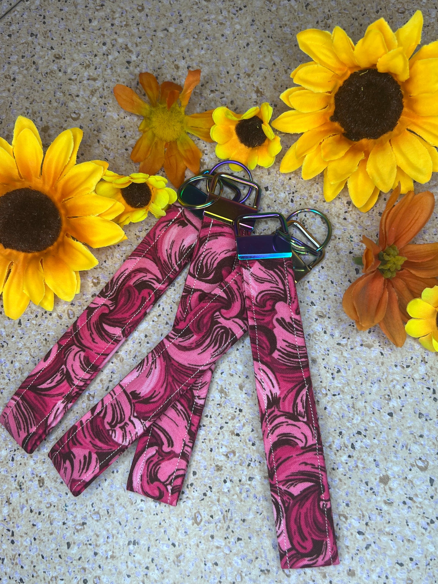 Key Fob Wristlet - Pink Pattern